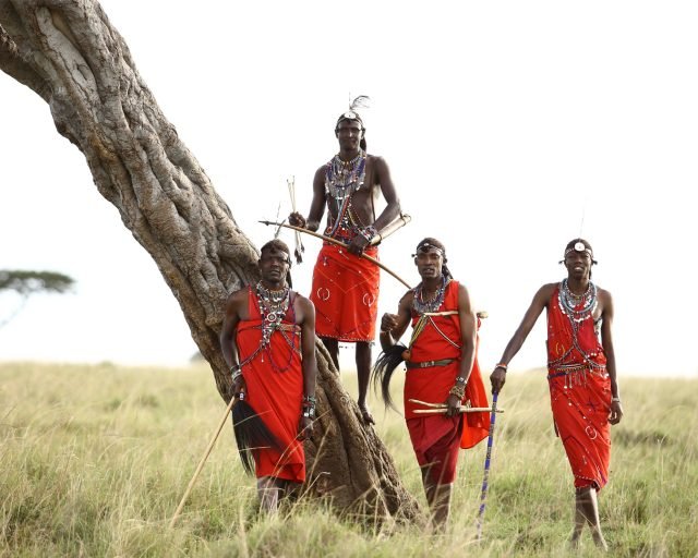 Masaai men in Masaai mara